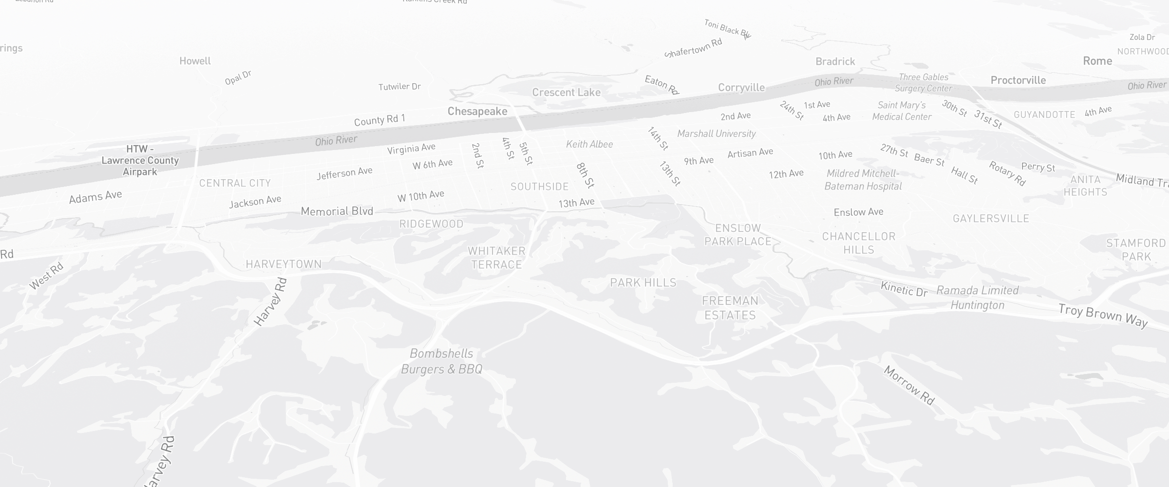 Neighborhood map of Huntington, WV — the area served by Life Insurance Agents of Huntington Group